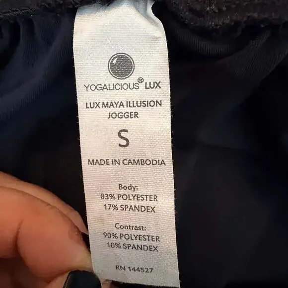 Yogalicious Lux Maya Illusion Jogger Black Pants Size S - Picture 6 of 6